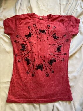 Cat graphic baby tee 90s
